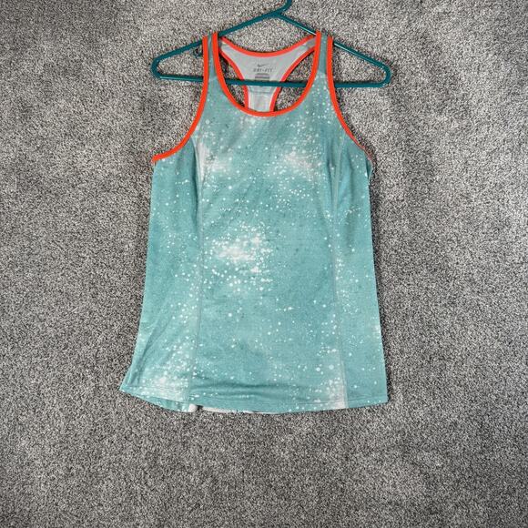 Nike Dri-FIT Tank Top Womens Small Teal Orange Racerback Running Athletic Shirt - Picture 1 of 6